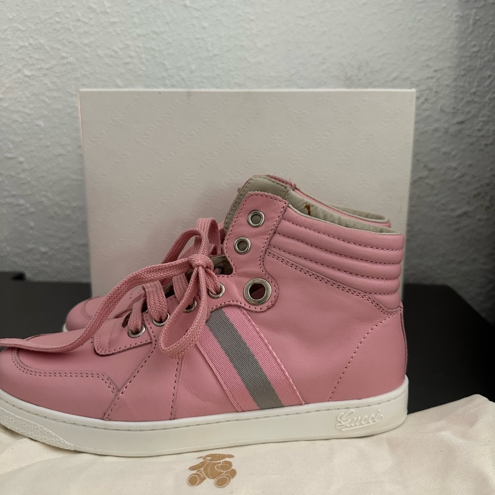 Gucci Kids Pink High-Top Sneakers